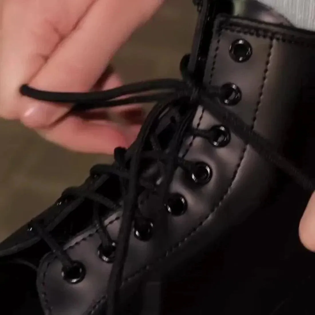 1460 Dr Martens Smooth Black Leather DMC 8 Up Boot