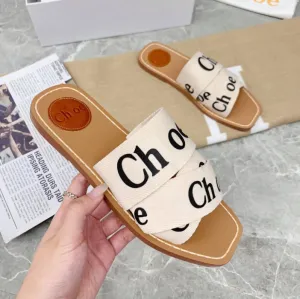 2024 Fashion Roman Versatile Alphabet Flat Slippers Outside the Beach Slippers Flip Flops Sandals