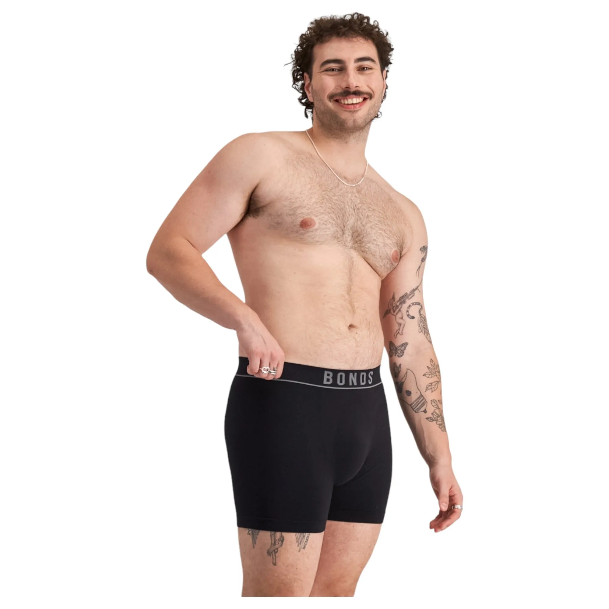 3 x Bonds Mens Originals Seamless Trunks Black Underwear
