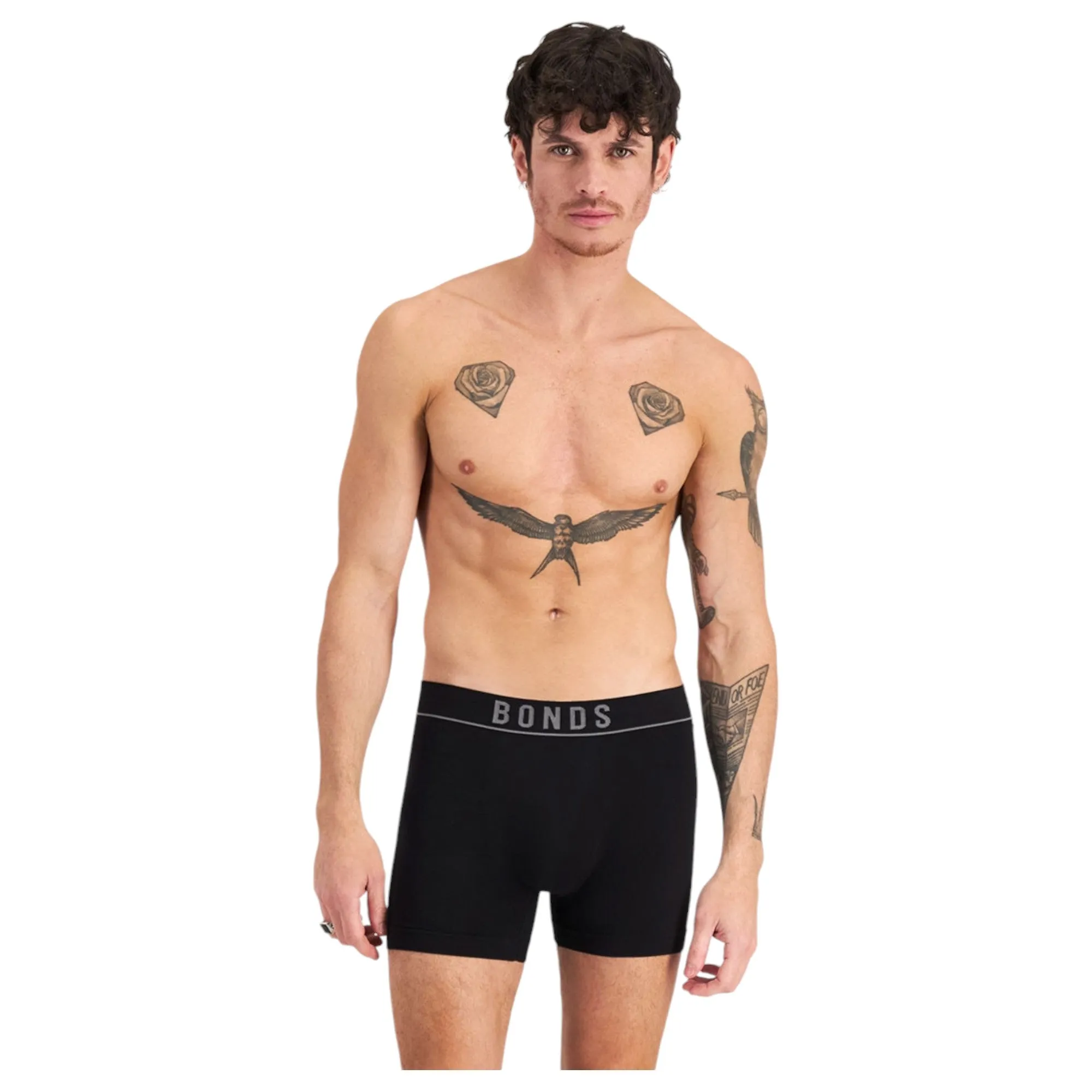 3 x Bonds Mens Originals Seamless Trunks Black Underwear