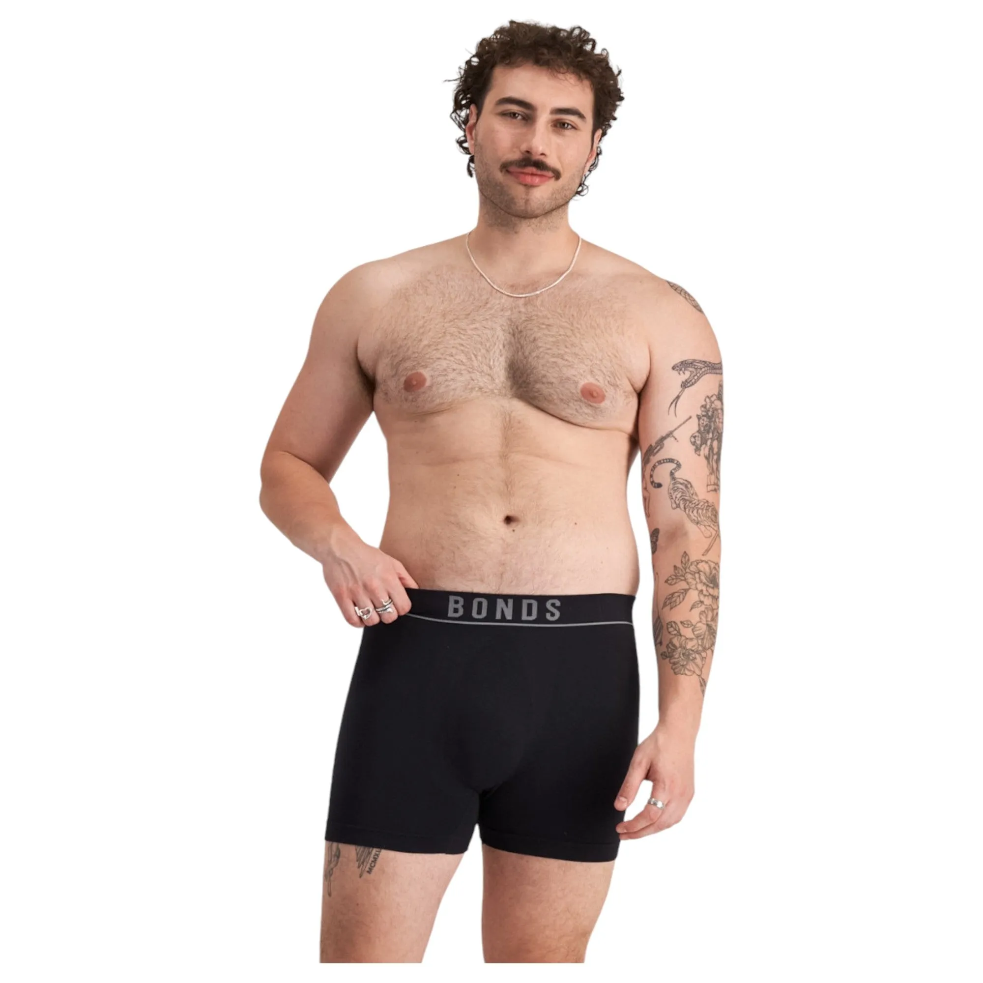 3 x Bonds Mens Originals Seamless Trunks Black Underwear