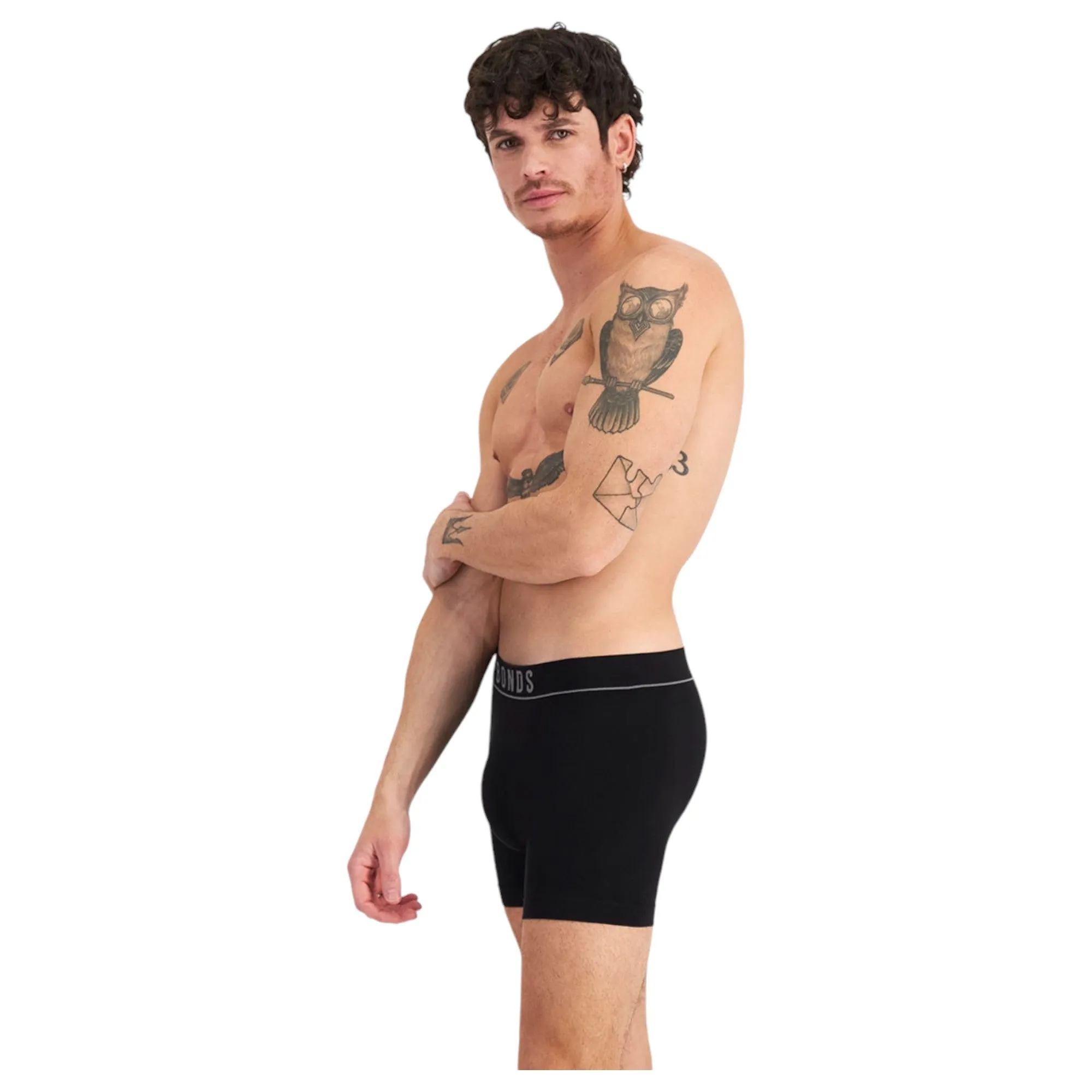 3 x Bonds Mens Originals Seamless Trunks Black Underwear