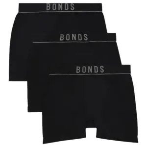 3 x Bonds Mens Originals Seamless Trunks Black Underwear