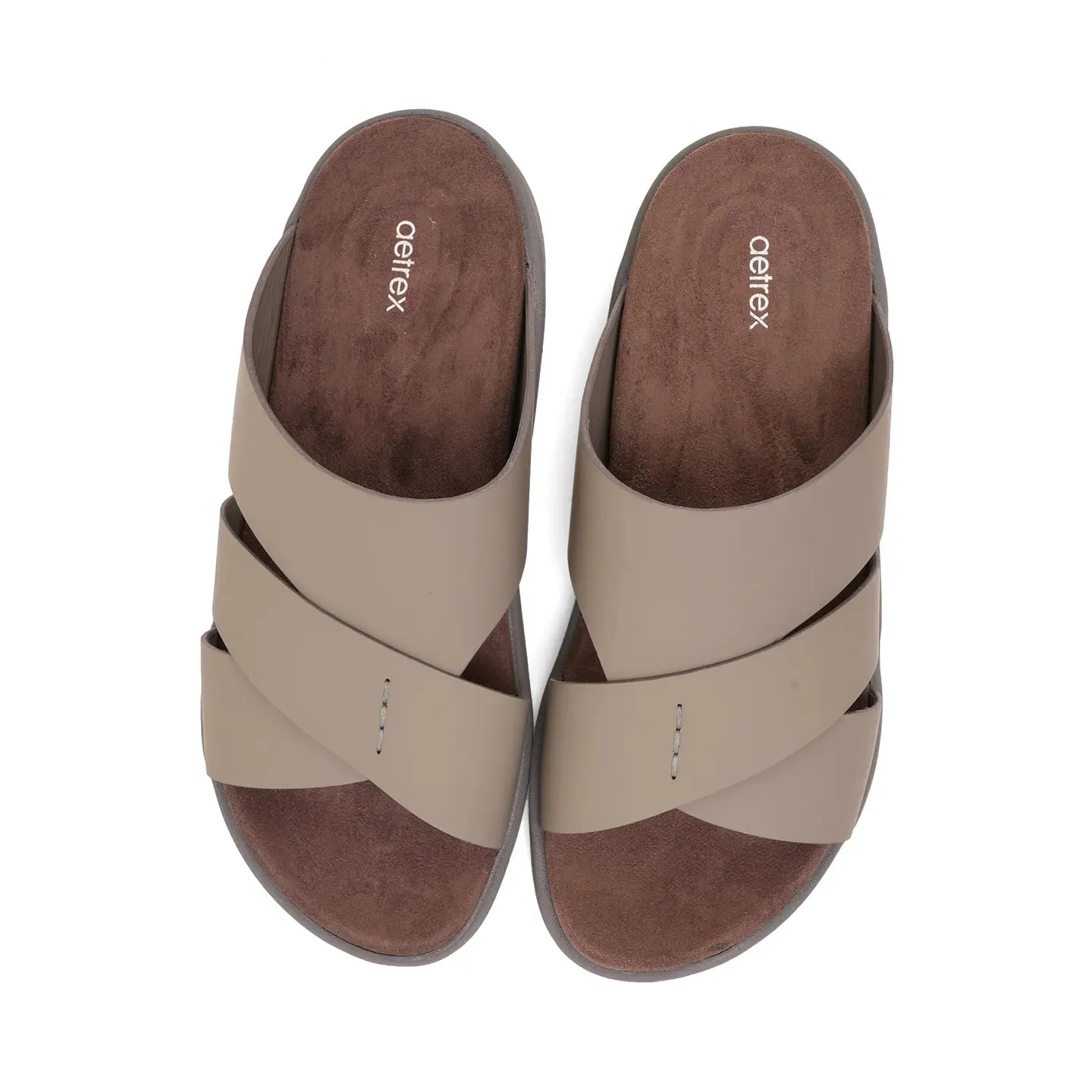 Aetrex Premium Comfort Foot Bed Arabic Sandals Stone
