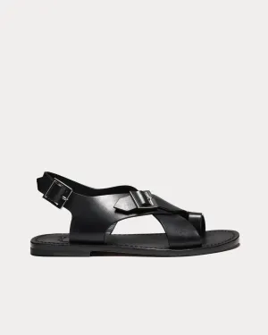 April Leather Black Sandals