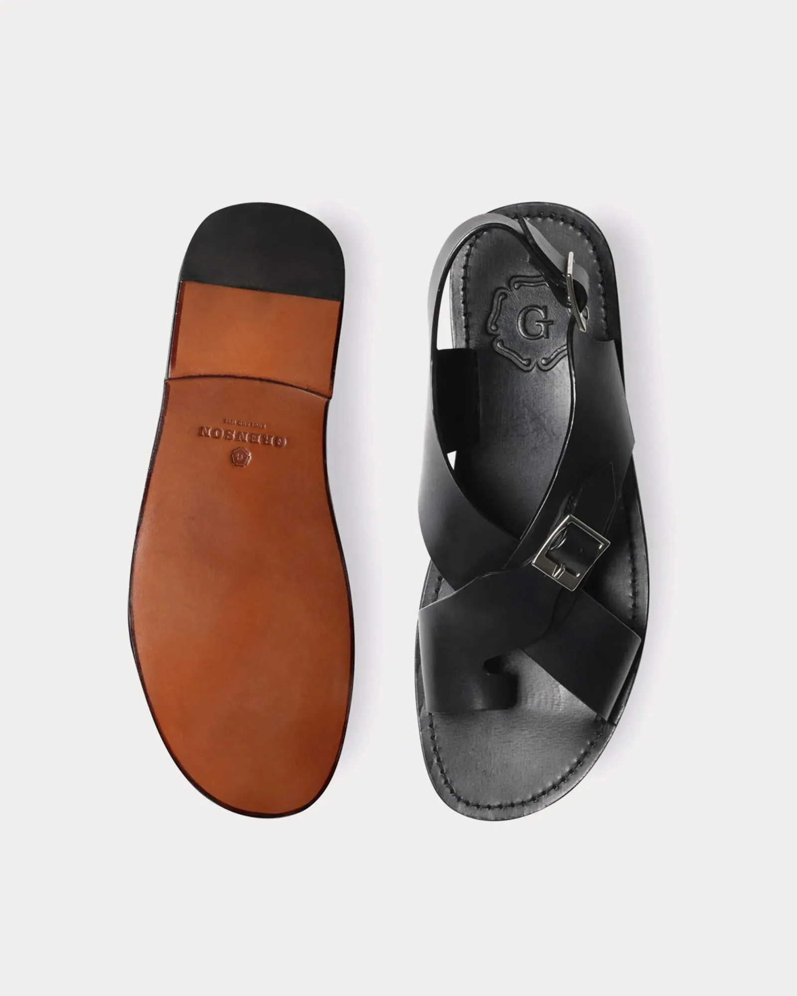 April Leather Black Sandals