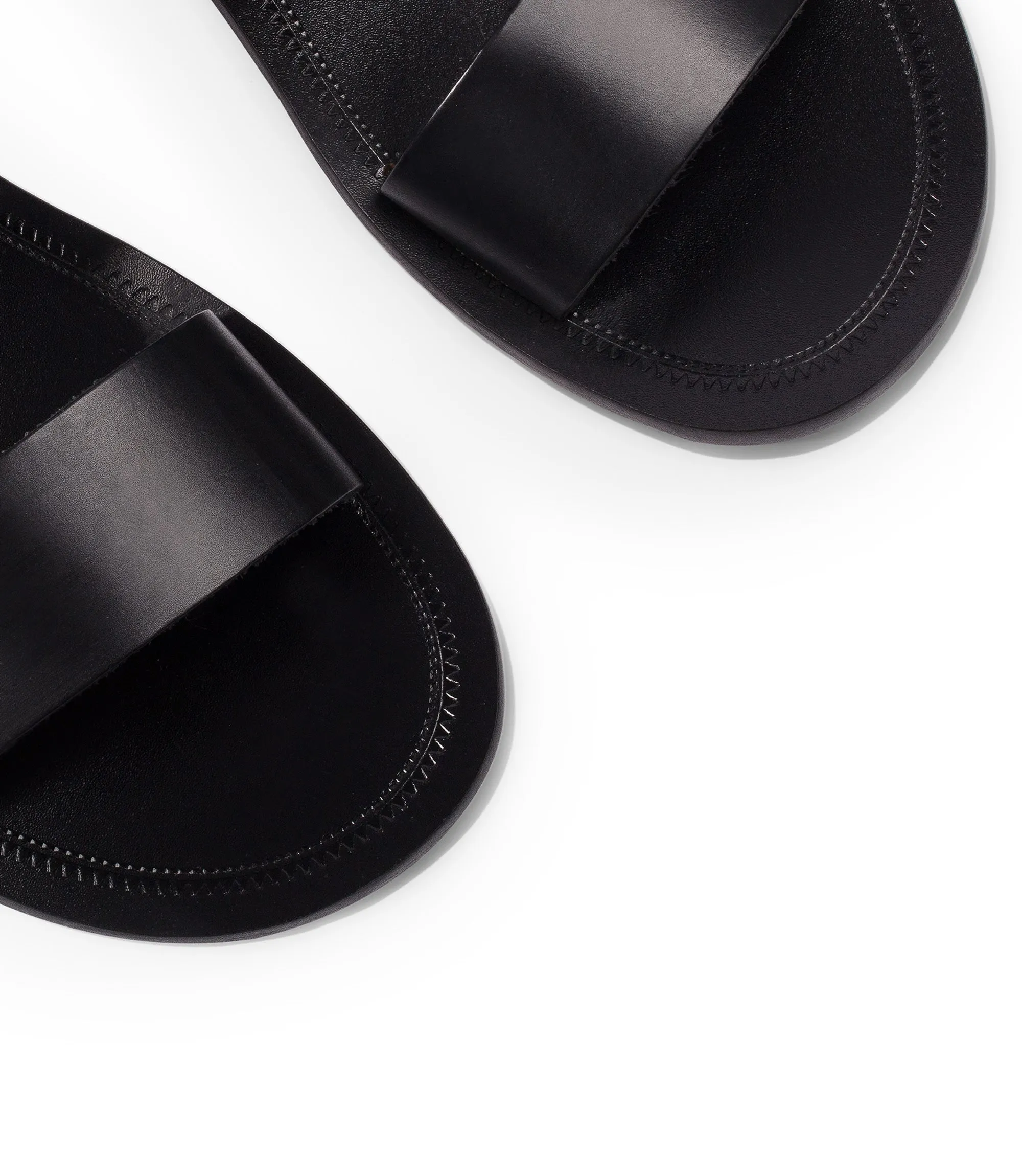 Black leather sandals