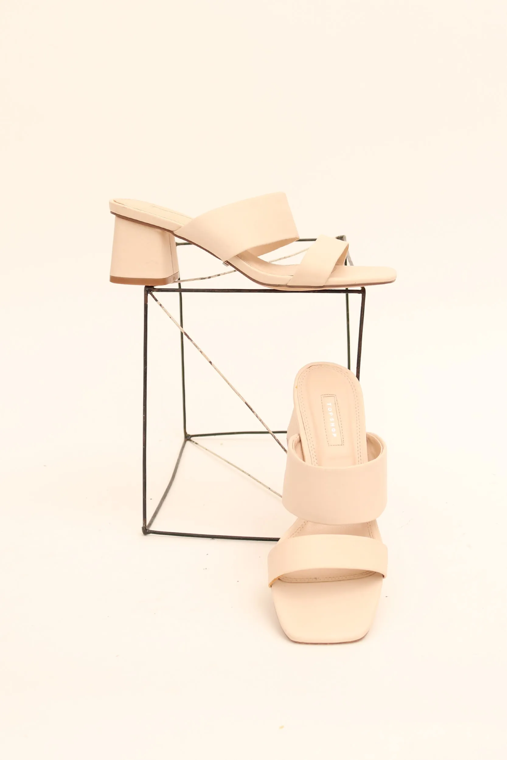 BLOCK HEEL MULE SANDALS