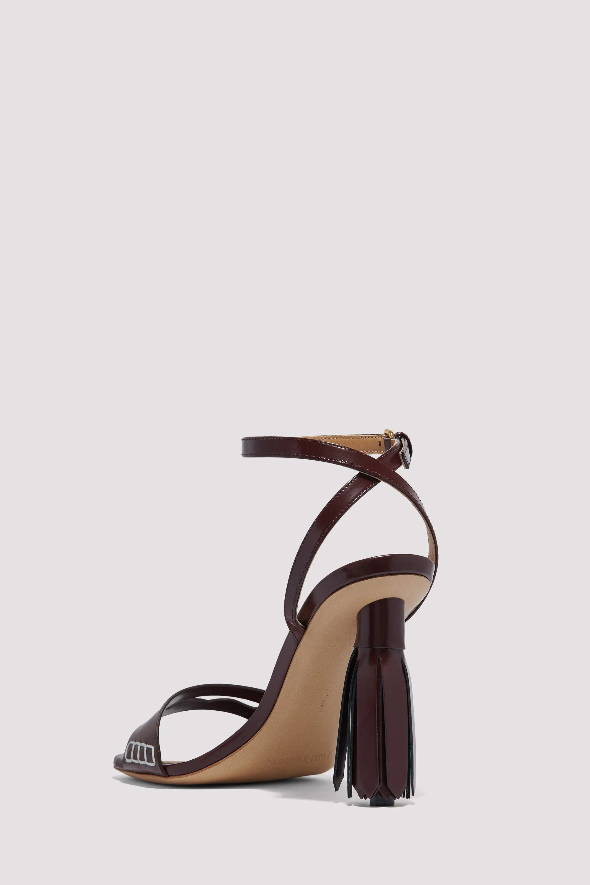 Burgundy 100 Tassel High-Heel Sandals