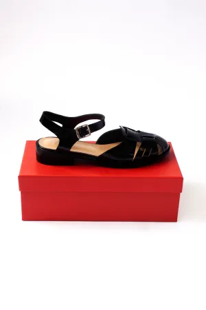Caged Sandal in Black