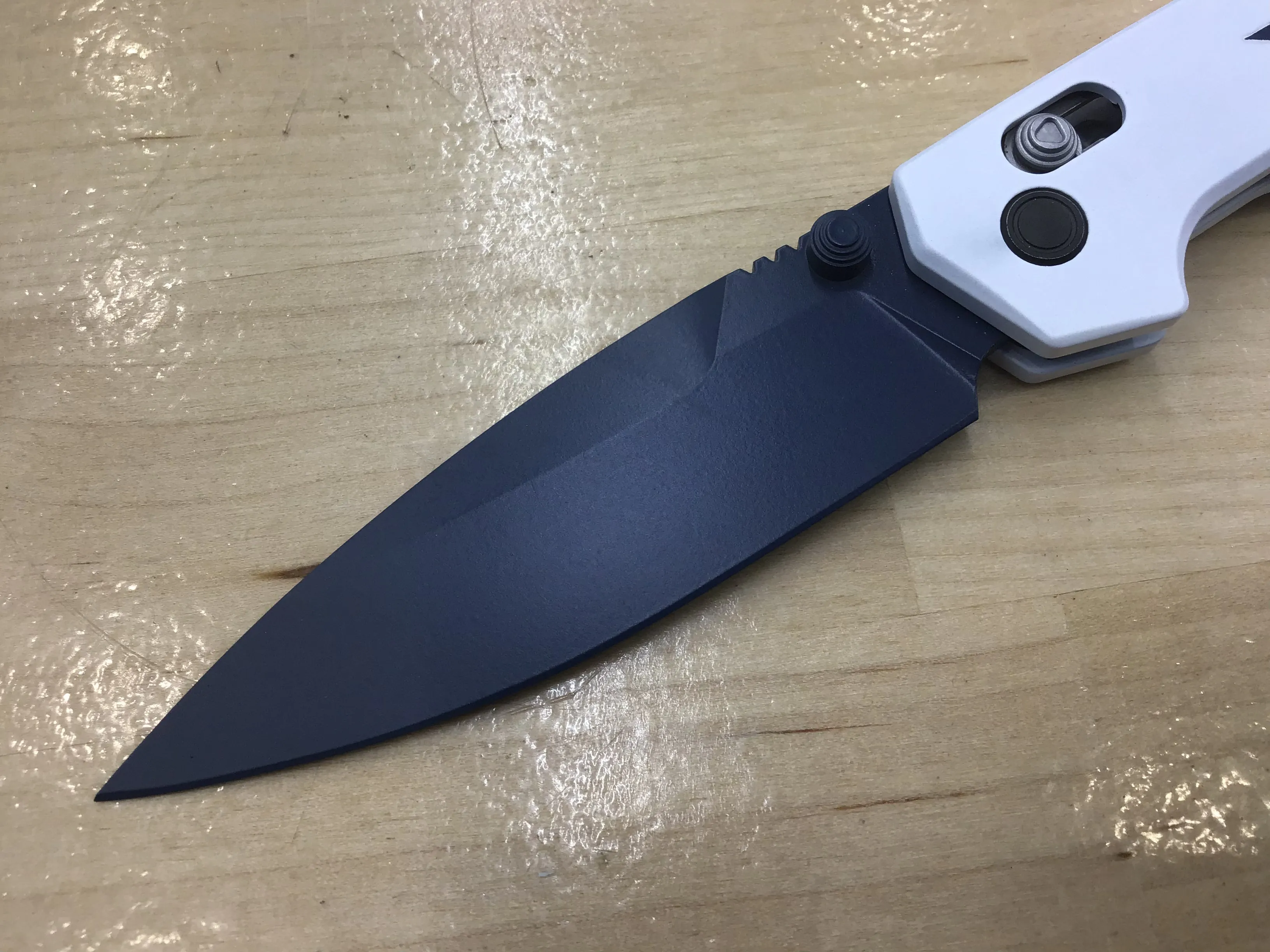 Custom Kershaw Iridium Astros 1980’s Theme D2 Blade Blue Cerakote White Cerakoted Aluminum Handle