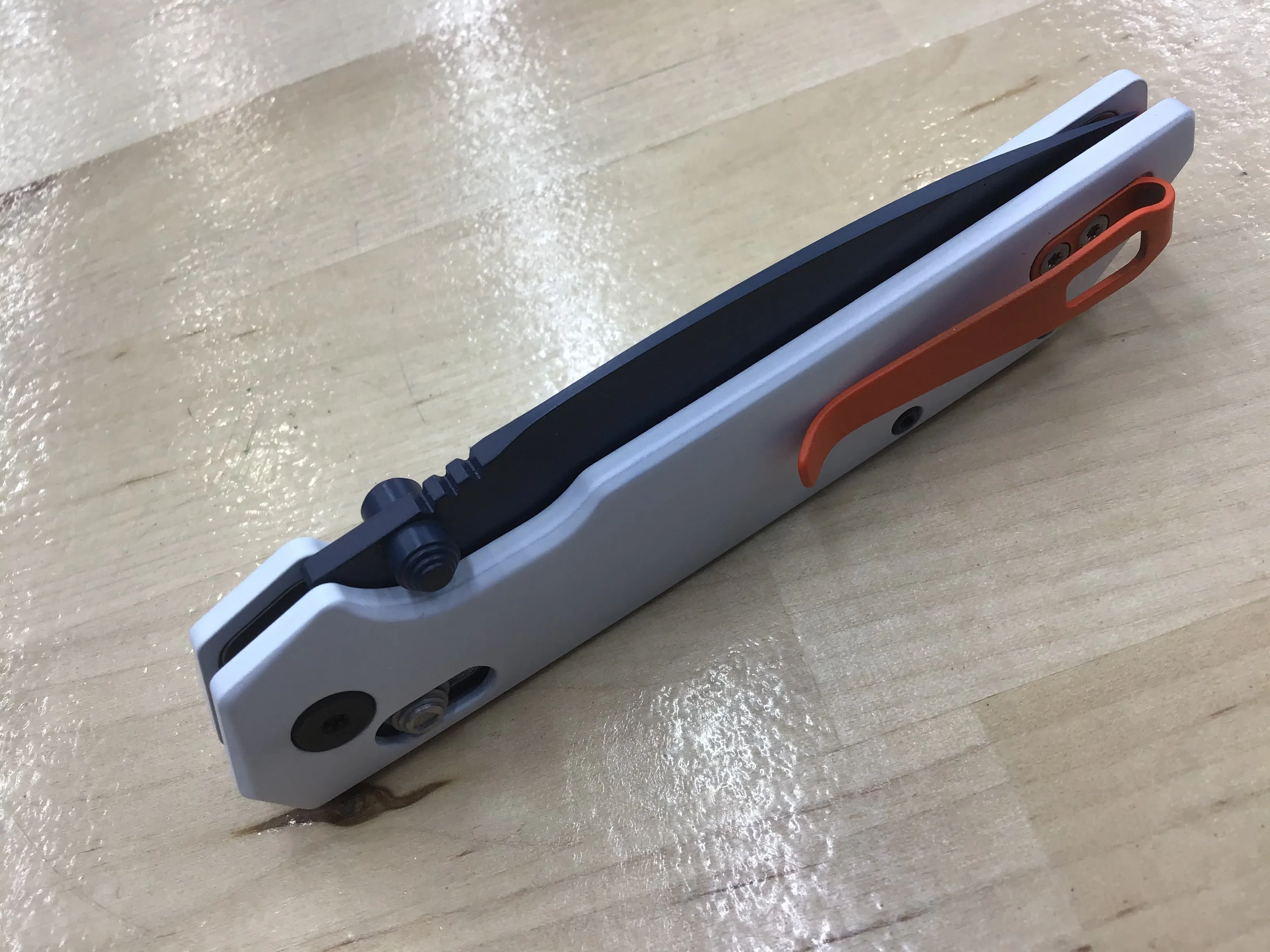 Custom Kershaw Iridium Astros 1980’s Theme D2 Blade Blue Cerakote White Cerakoted Aluminum Handle