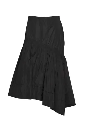 Deep Basque Ruched Skirt - Black