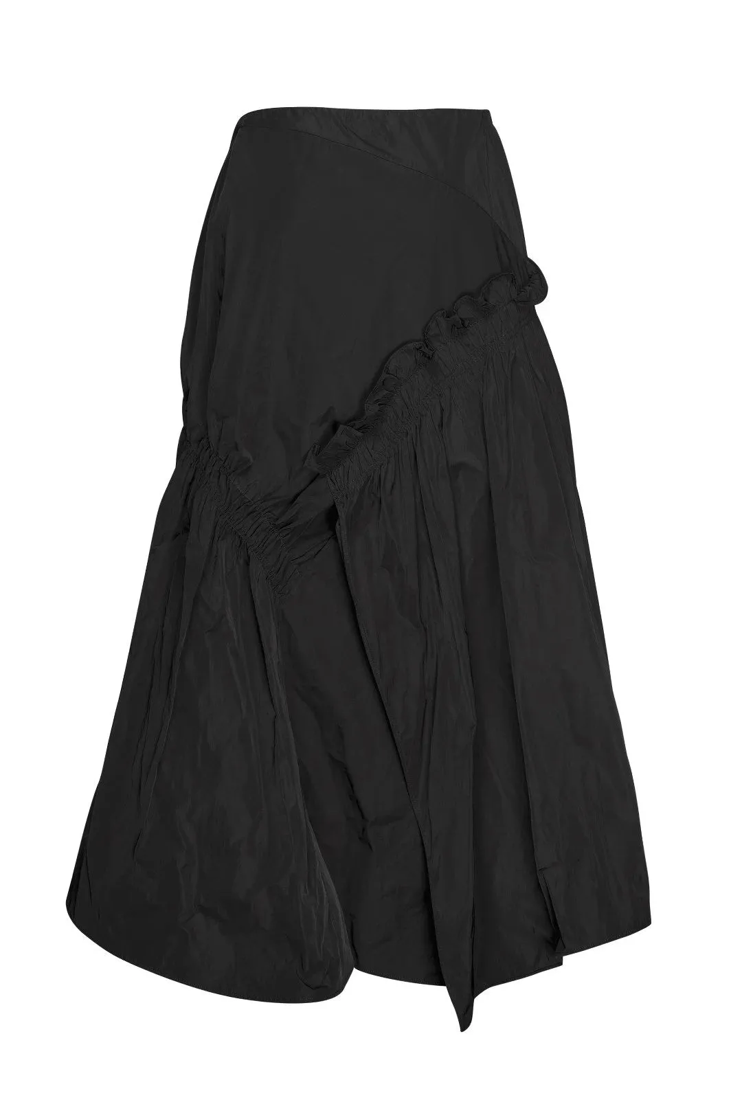 Deep Basque Ruched Skirt - Black