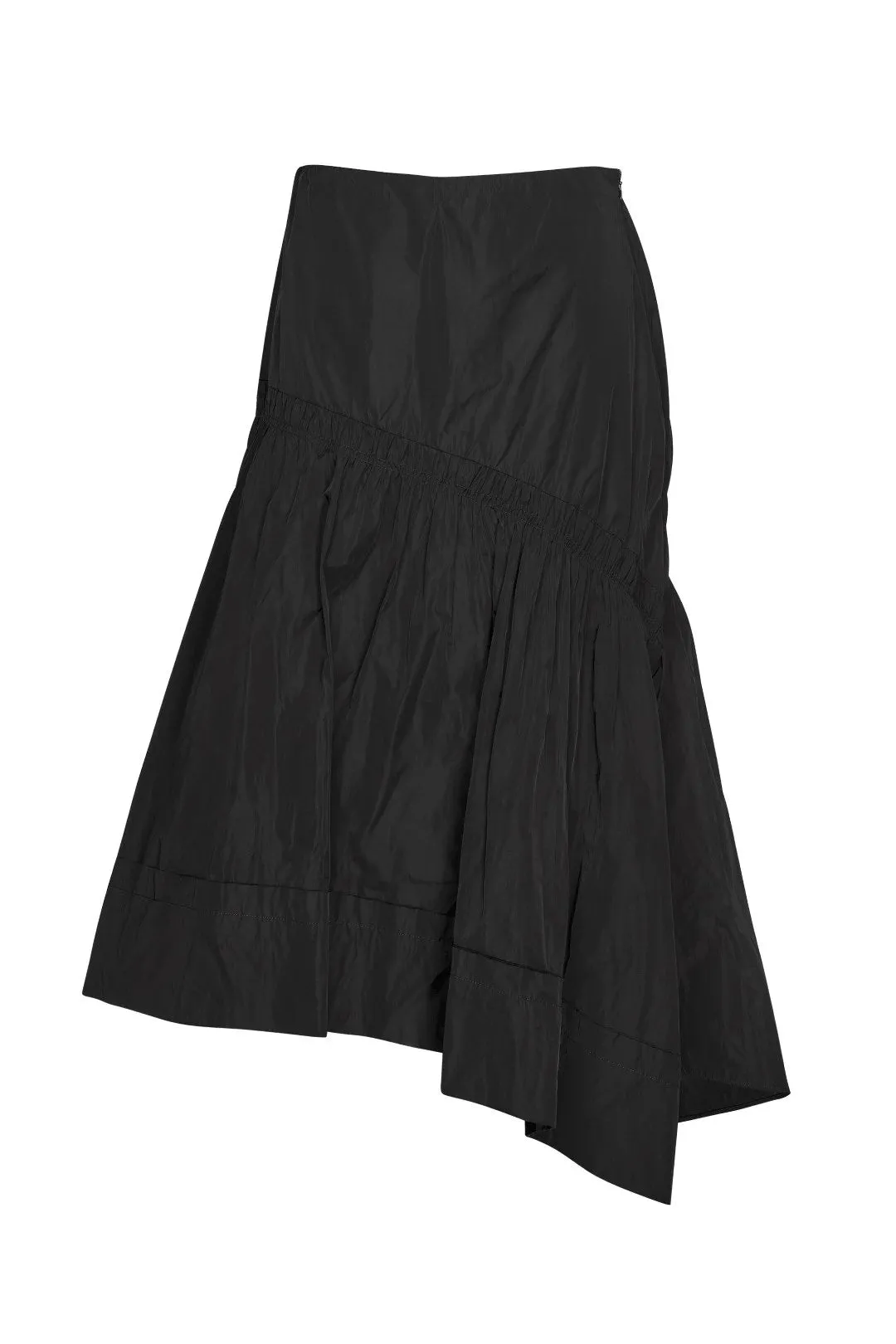 Deep Basque Ruched Skirt - Black