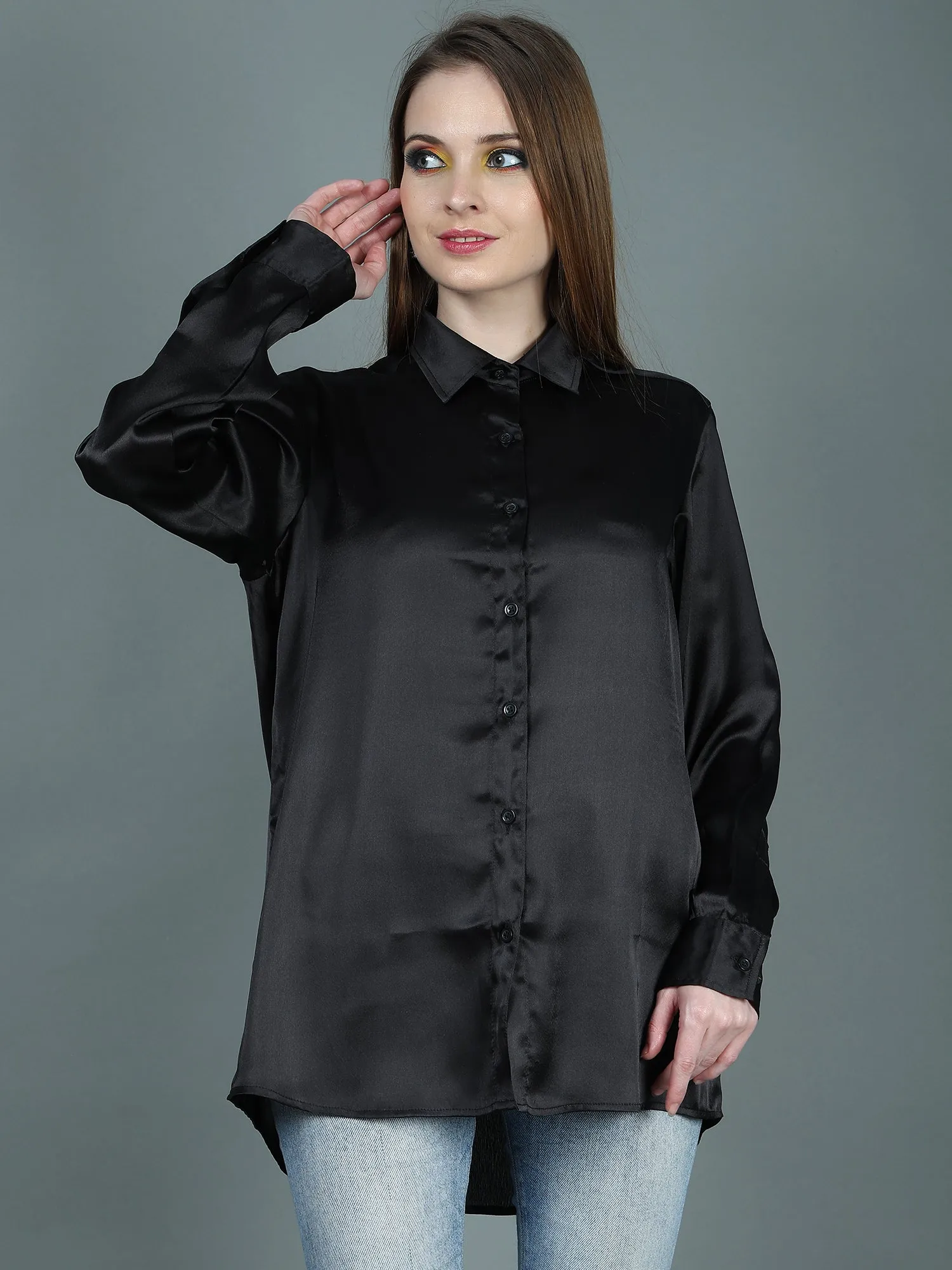 DESIGNER SATIN SHIRT FOR WOMEN