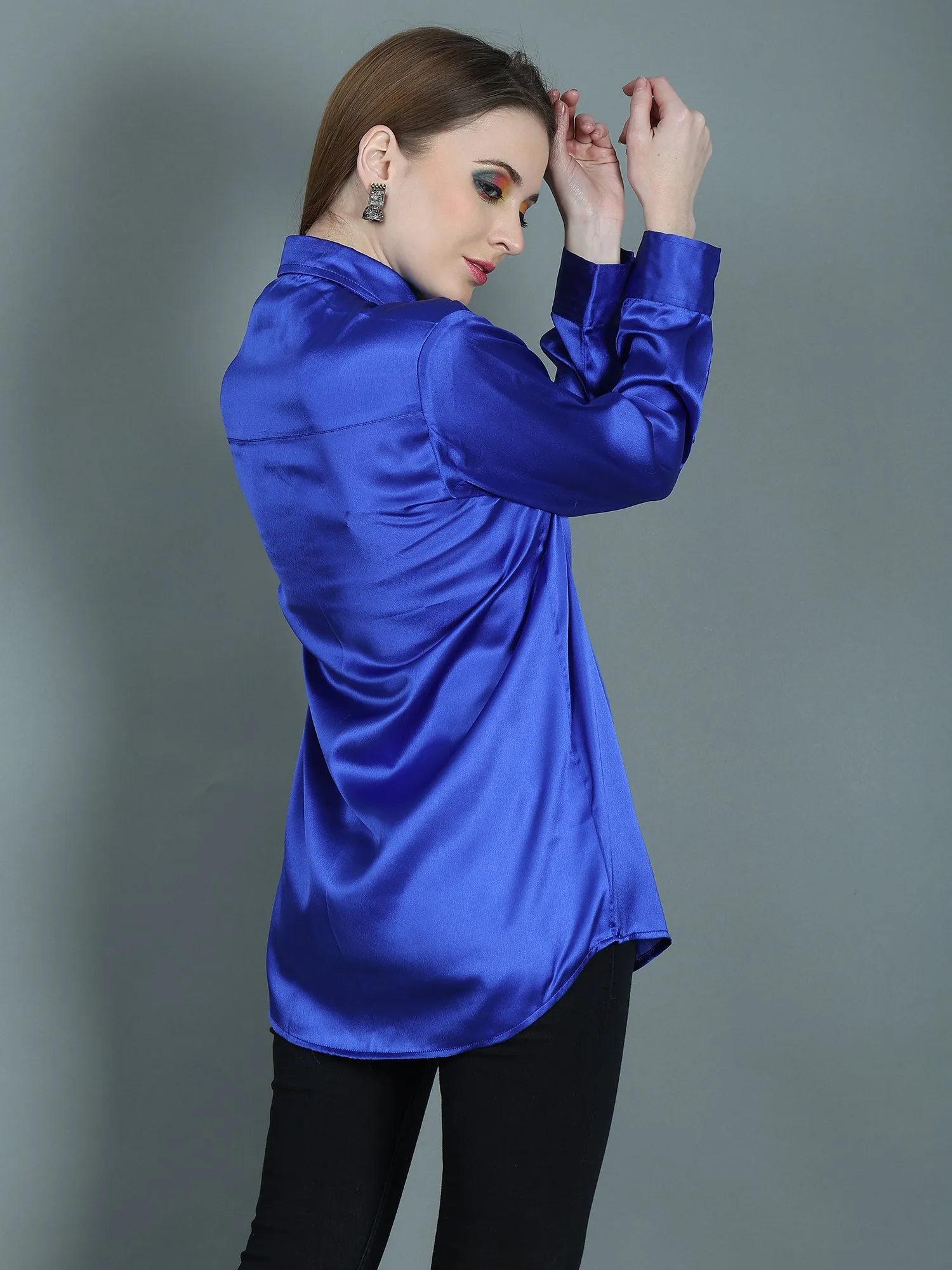 DESIGNER SATIN SHIRT FOR WOMEN