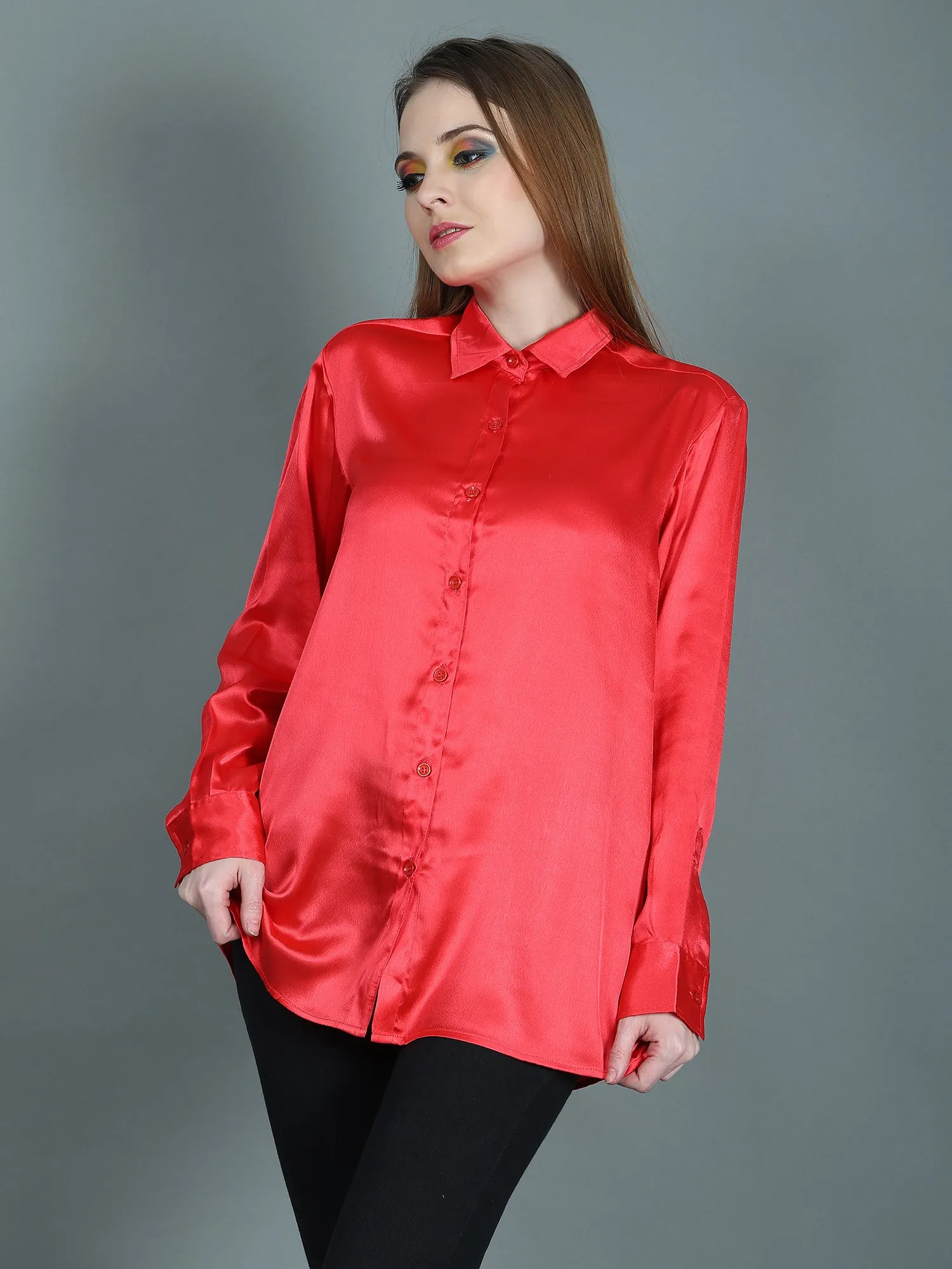 DESIGNER SATIN SHIRT FOR WOMEN