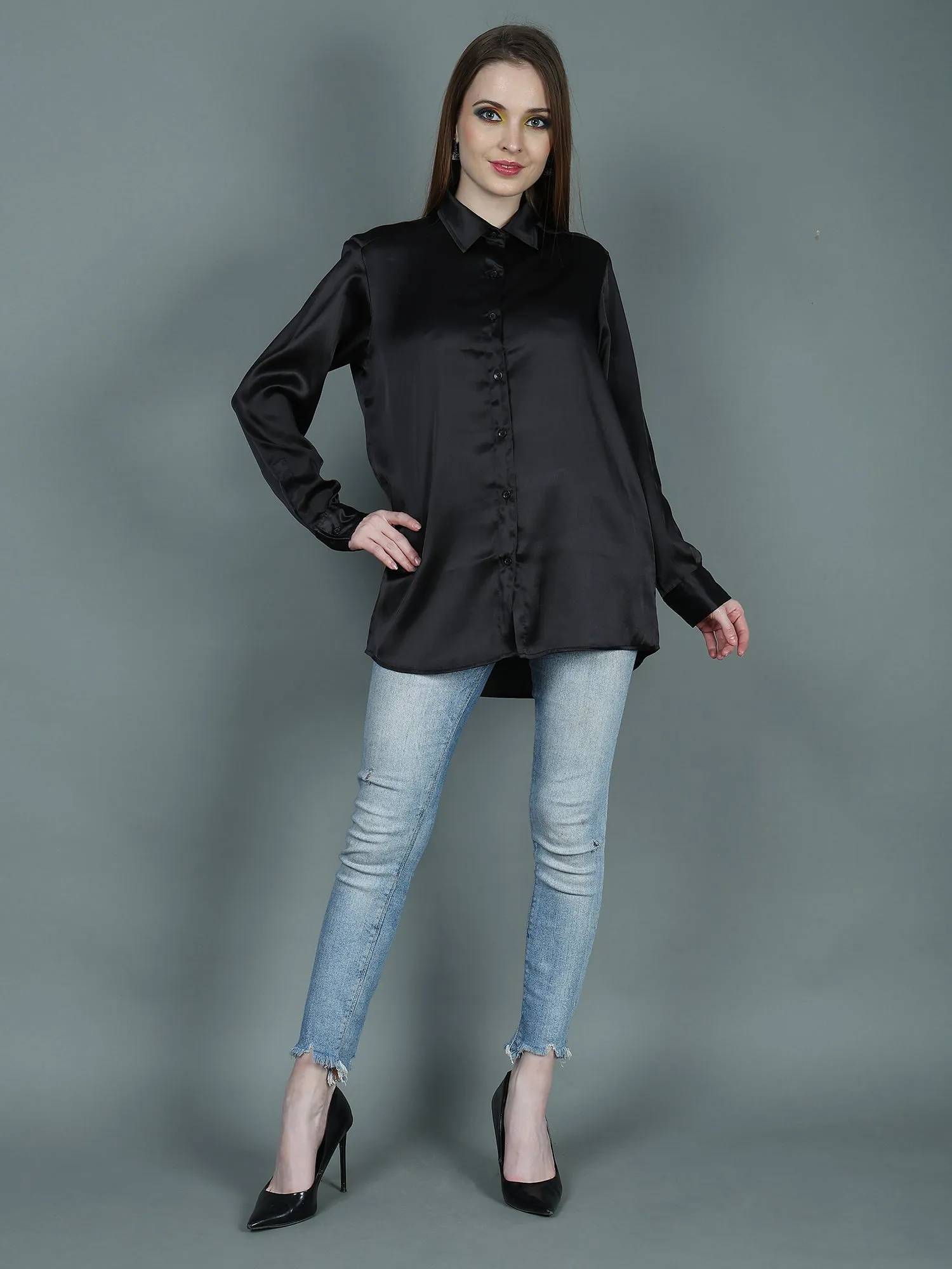 DESIGNER SATIN SHIRT FOR WOMEN