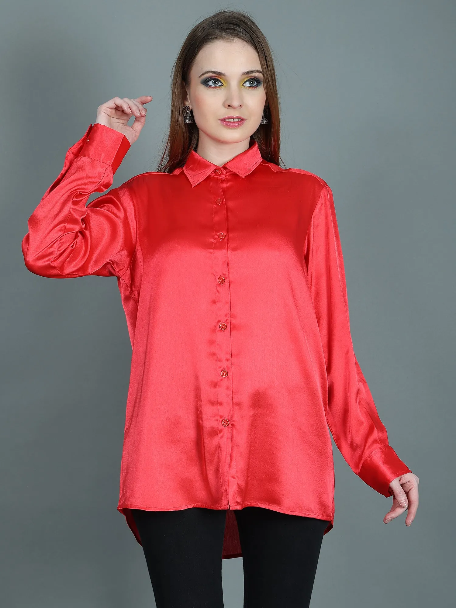 DESIGNER SATIN SHIRT FOR WOMEN