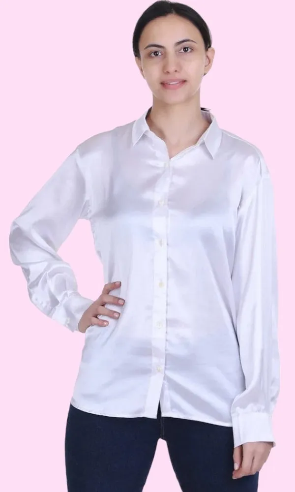 DESIGNER SATIN SHIRT FOR WOMEN