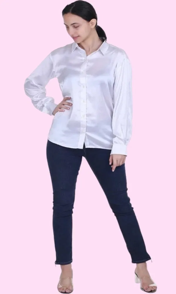 DESIGNER SATIN SHIRT FOR WOMEN