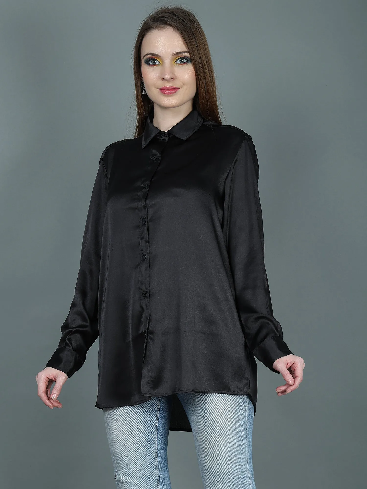 DESIGNER SATIN SHIRT FOR WOMEN