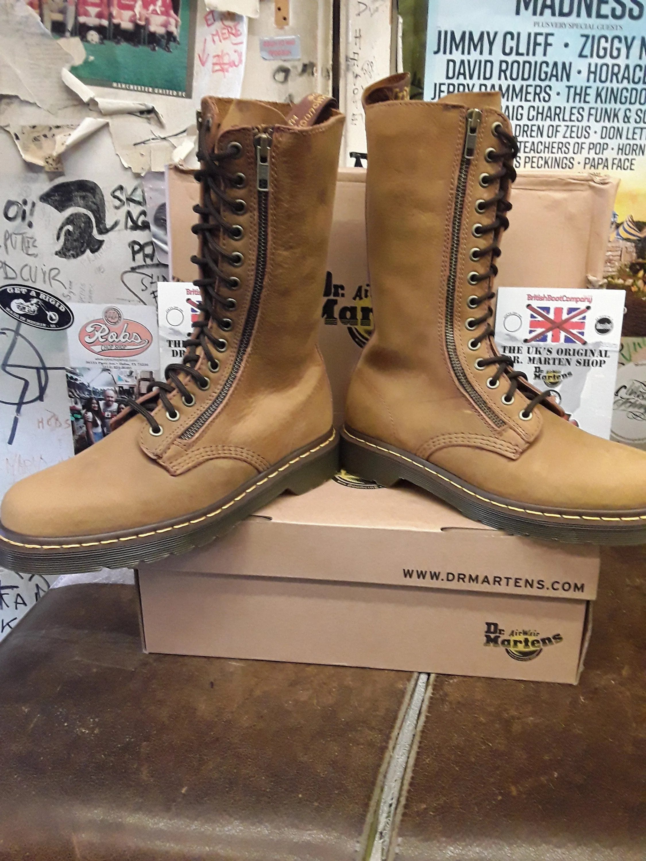 Dr Martens 9733 Pumpkin Double Zip 14 Hole Various Sizes