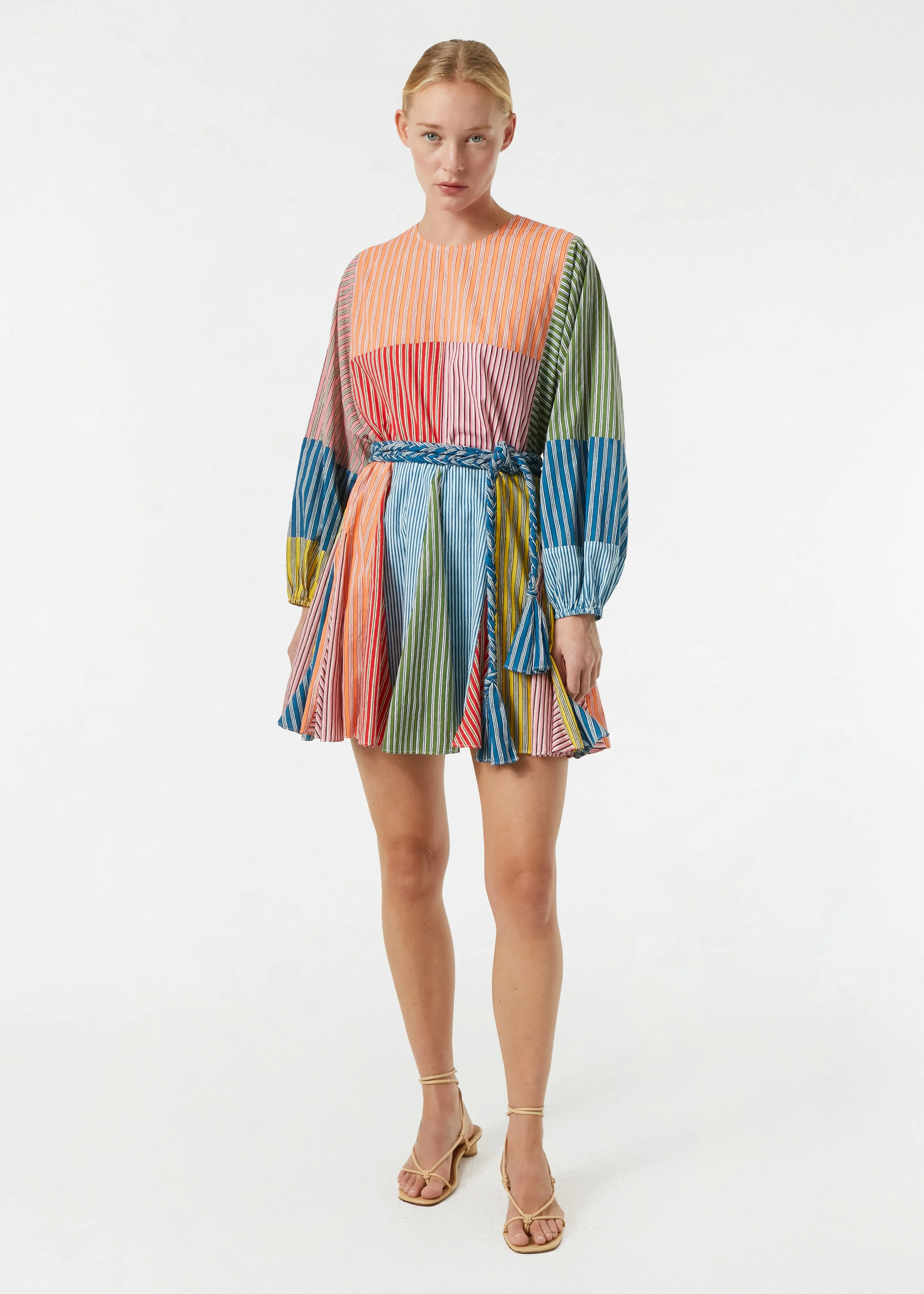 Ella Dress | Multi Stripe Patchwork