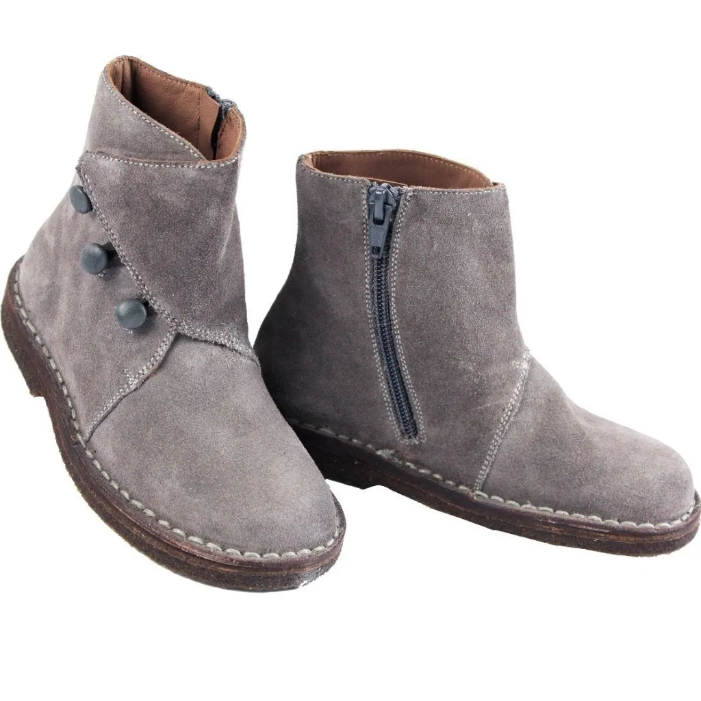 Grey Suede Girls Ankle Boots by PePe Shoes