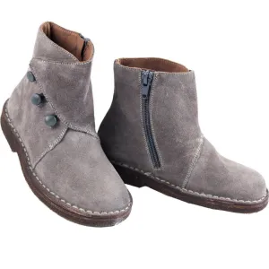 Grey Suede Girls Ankle Boots by PePe Shoes