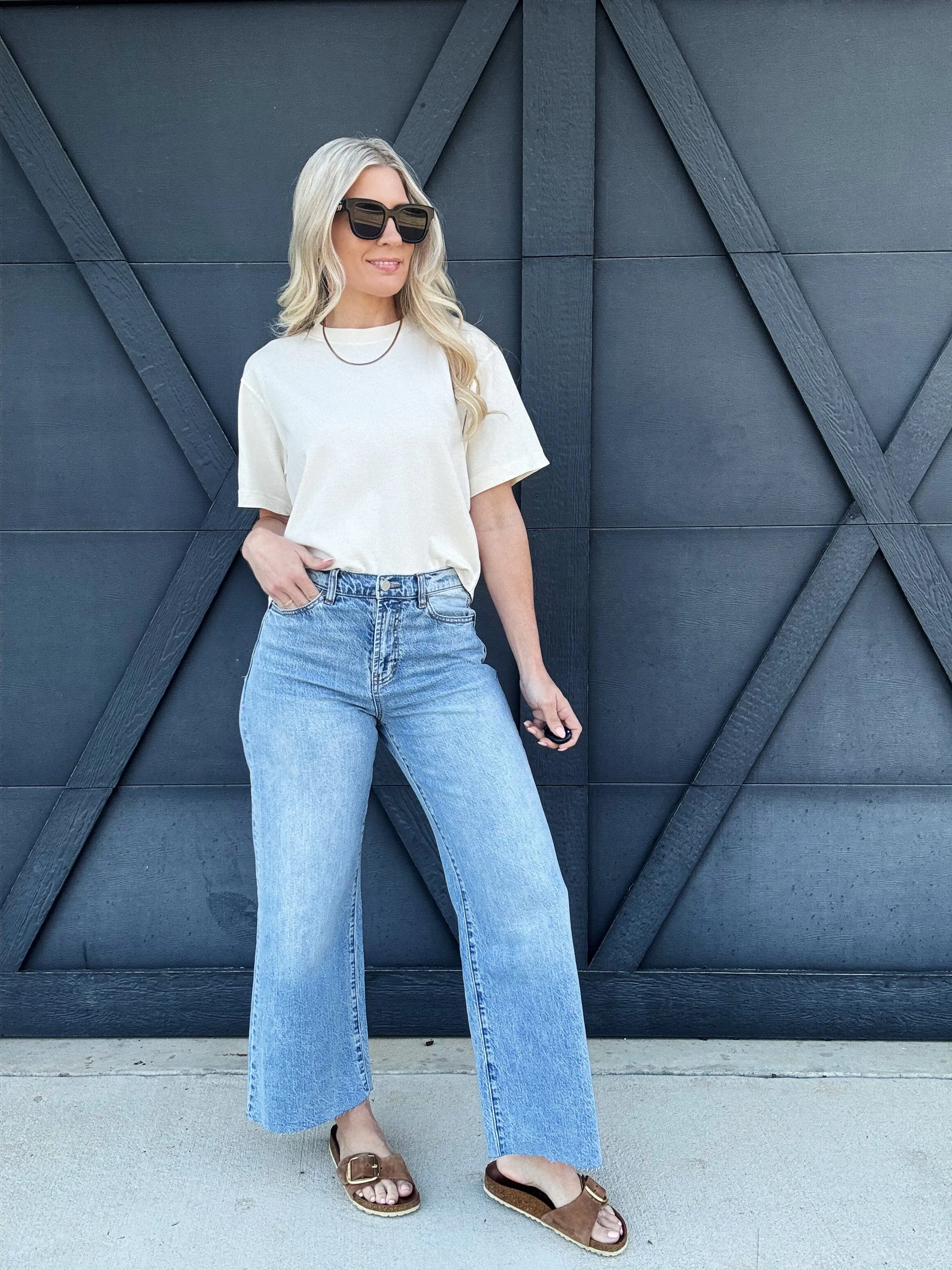 Habitual Denver Wide Leg Crop Jeans In Paloma