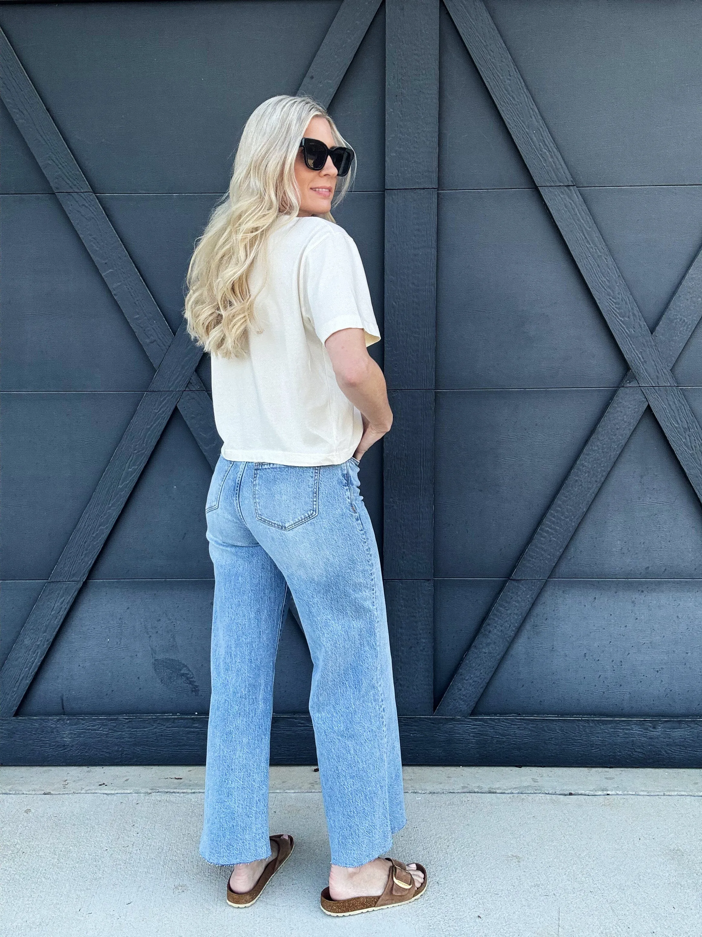 Habitual Denver Wide Leg Crop Jeans In Paloma