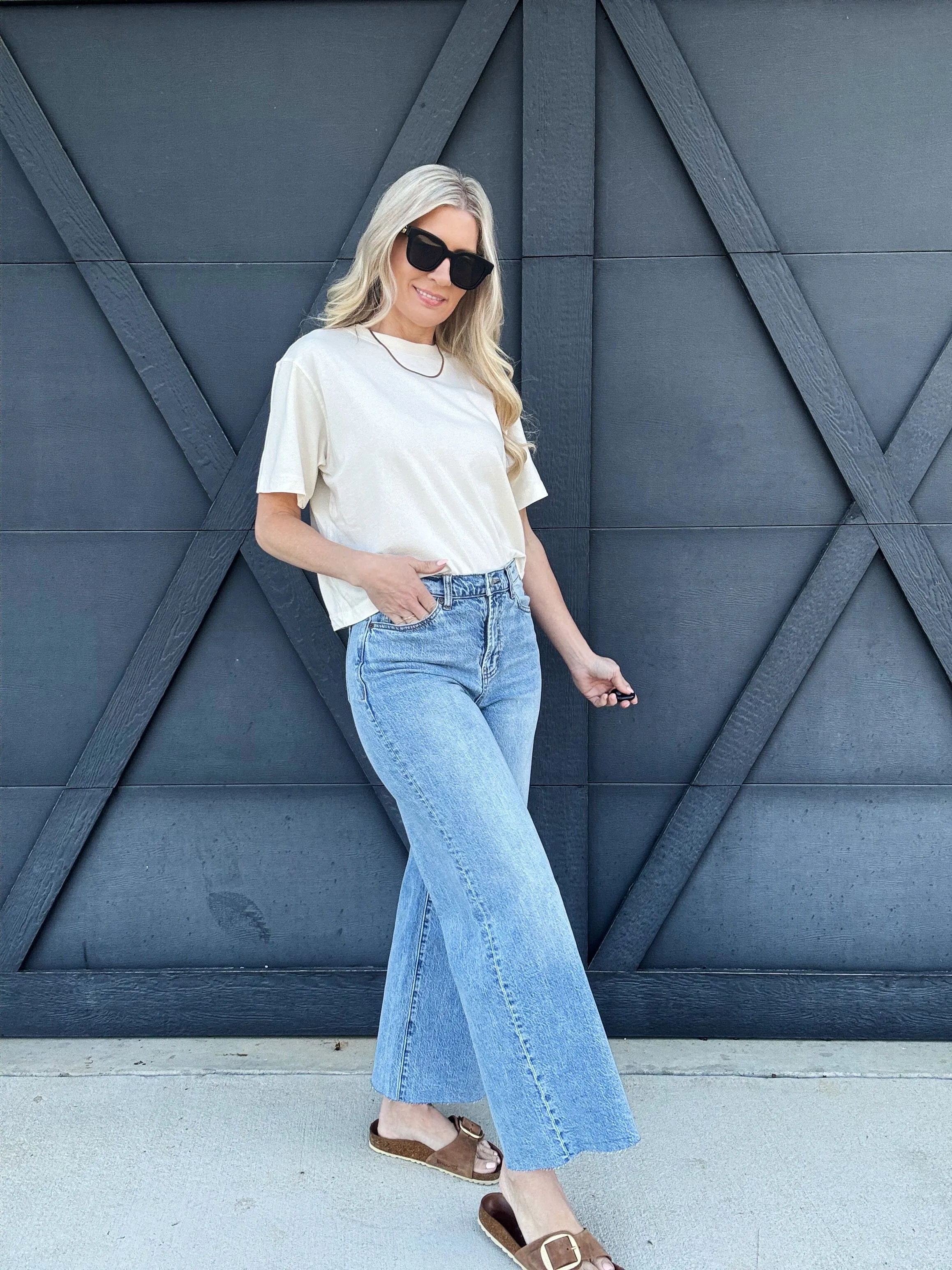 Habitual Denver Wide Leg Crop Jeans In Paloma