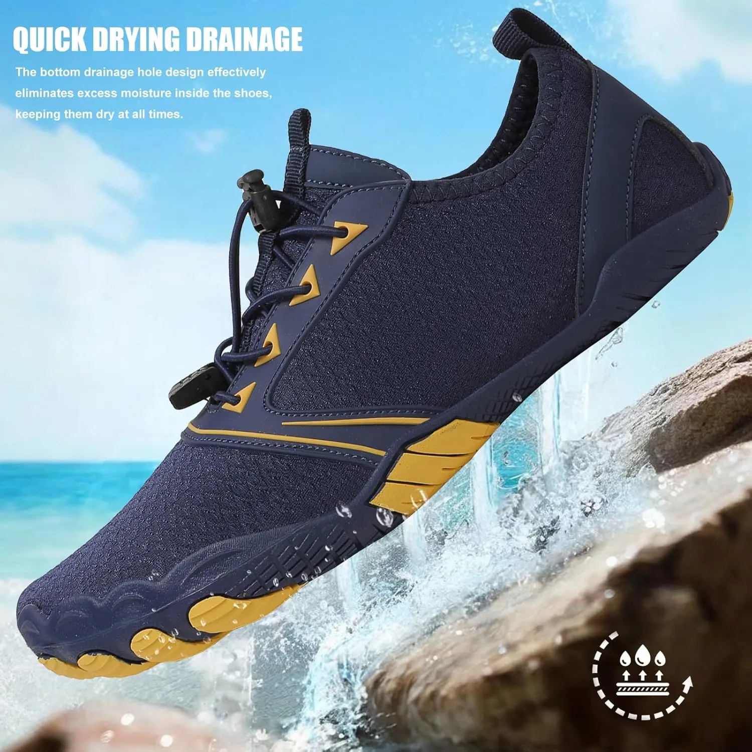 Hike Barefoot Shoes Womens Men,Athletic Hiking Footwear Barefoot,Non-Slip Athletic Barefoot Shoes Wide Toe Box Toe Water Shoes Quick Dry Zero Drop Trail Running Shoes