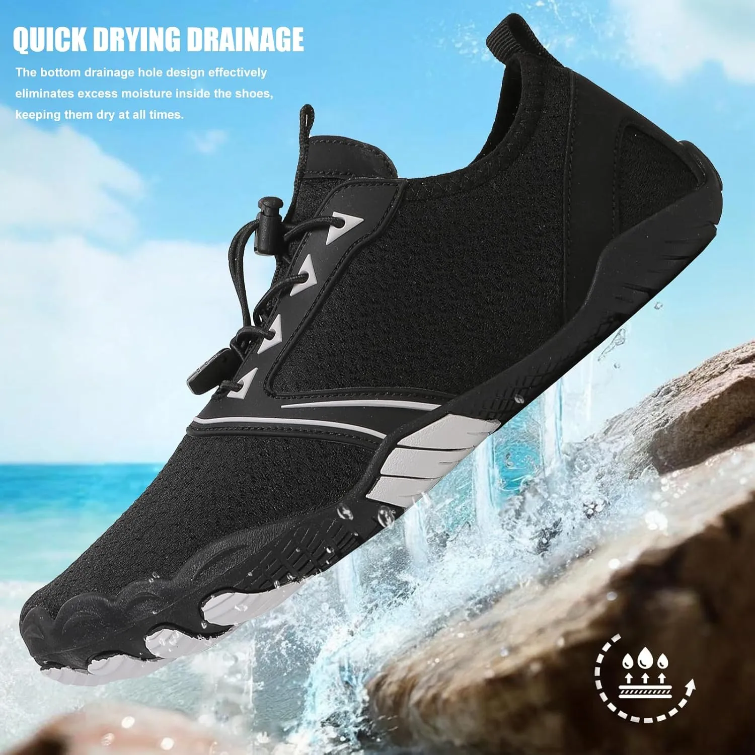 Hike Barefoot Shoes Womens Men,Athletic Hiking Footwear Barefoot,Non-Slip Athletic Barefoot Shoes Wide Toe Box Toe Water Shoes Quick Dry Zero Drop Trail Running Shoes