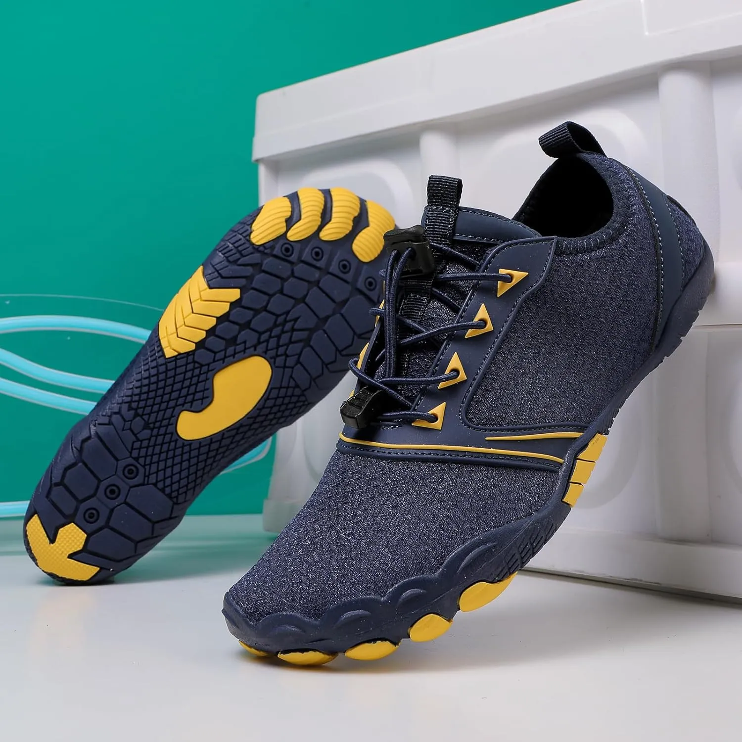 Hike Barefoot Shoes Womens Men,Athletic Hiking Footwear Barefoot,Non-Slip Athletic Barefoot Shoes Wide Toe Box Toe Water Shoes Quick Dry Zero Drop Trail Running Shoes