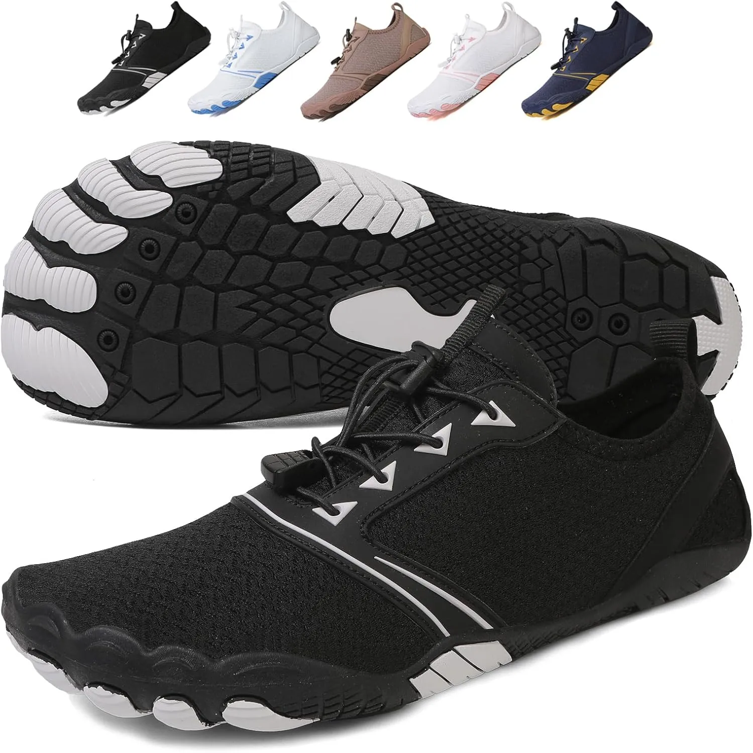 Hike Barefoot Shoes Womens Men,Athletic Hiking Footwear Barefoot,Non-Slip Athletic Barefoot Shoes Wide Toe Box Toe Water Shoes Quick Dry Zero Drop Trail Running Shoes