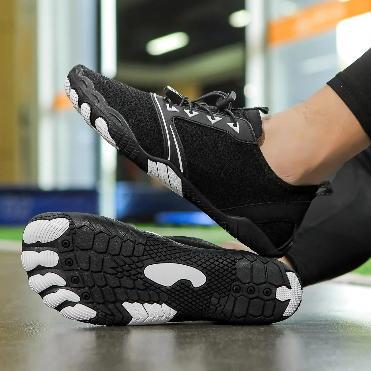 Hike Barefoot Shoes Womens Men,Athletic Hiking Footwear Barefoot,Non-Slip Athletic Barefoot Shoes Wide Toe Box Toe Water Shoes Quick Dry Zero Drop Trail Running Shoes