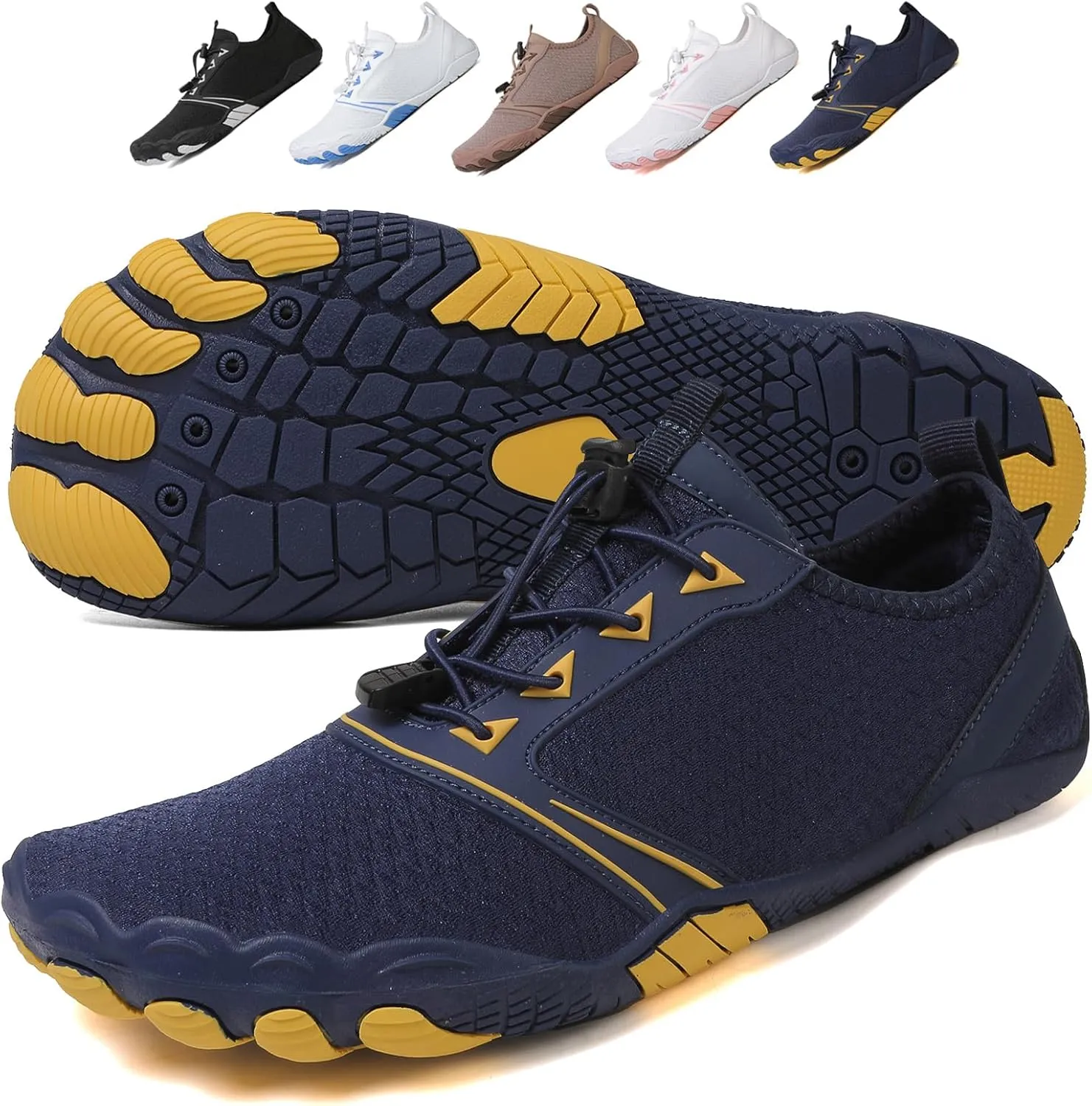 Hike Barefoot Shoes Womens Men,Athletic Hiking Footwear Barefoot,Non-Slip Athletic Barefoot Shoes Wide Toe Box Toe Water Shoes Quick Dry Zero Drop Trail Running Shoes