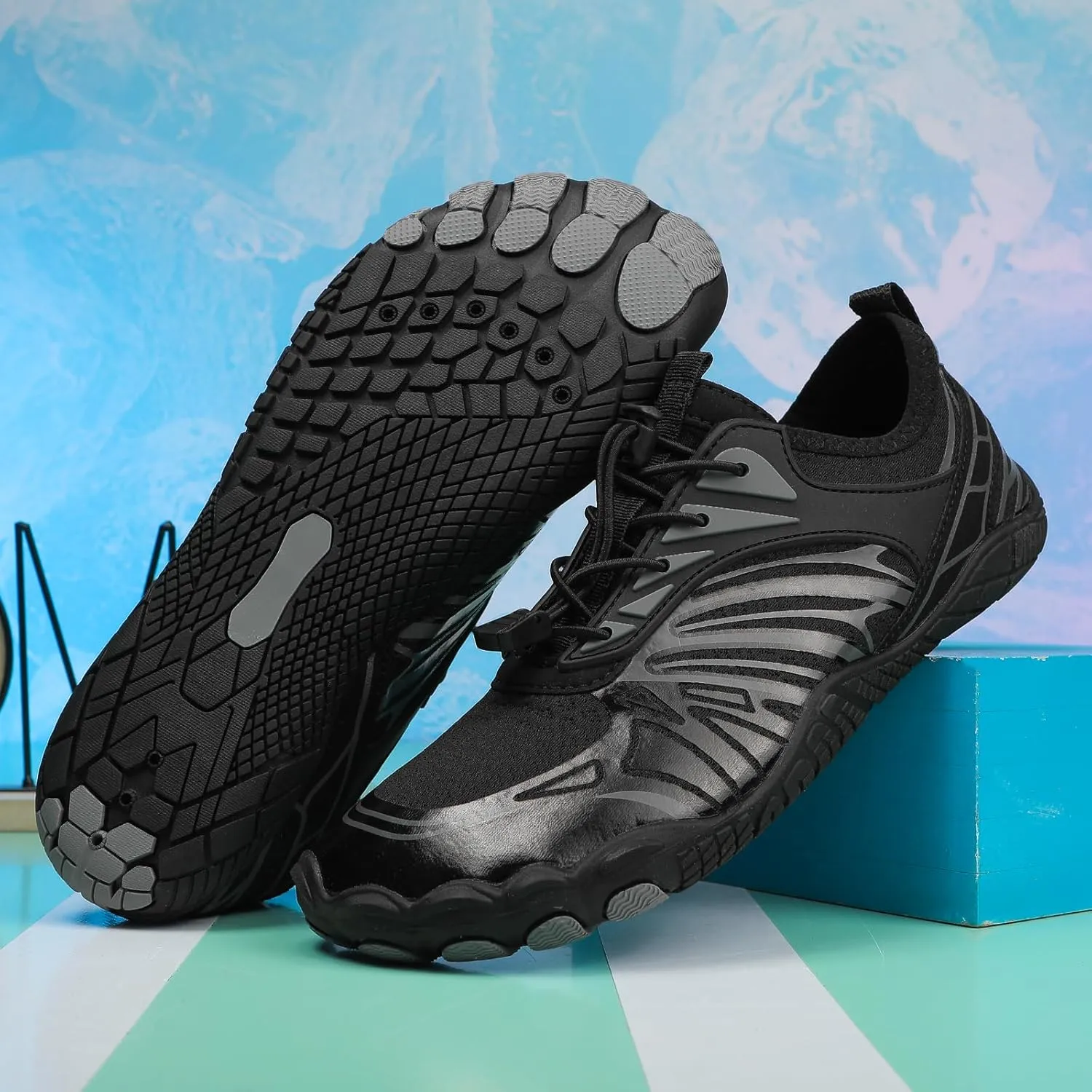 Hike Barefoot Shoes Womens Men,Athletic Hiking Footwear Barefoot,Non-Slip Athletic Barefoot Shoes Wide Toe Box Toe Water Shoes Quick Dry Zero Drop Trail Running Shoes