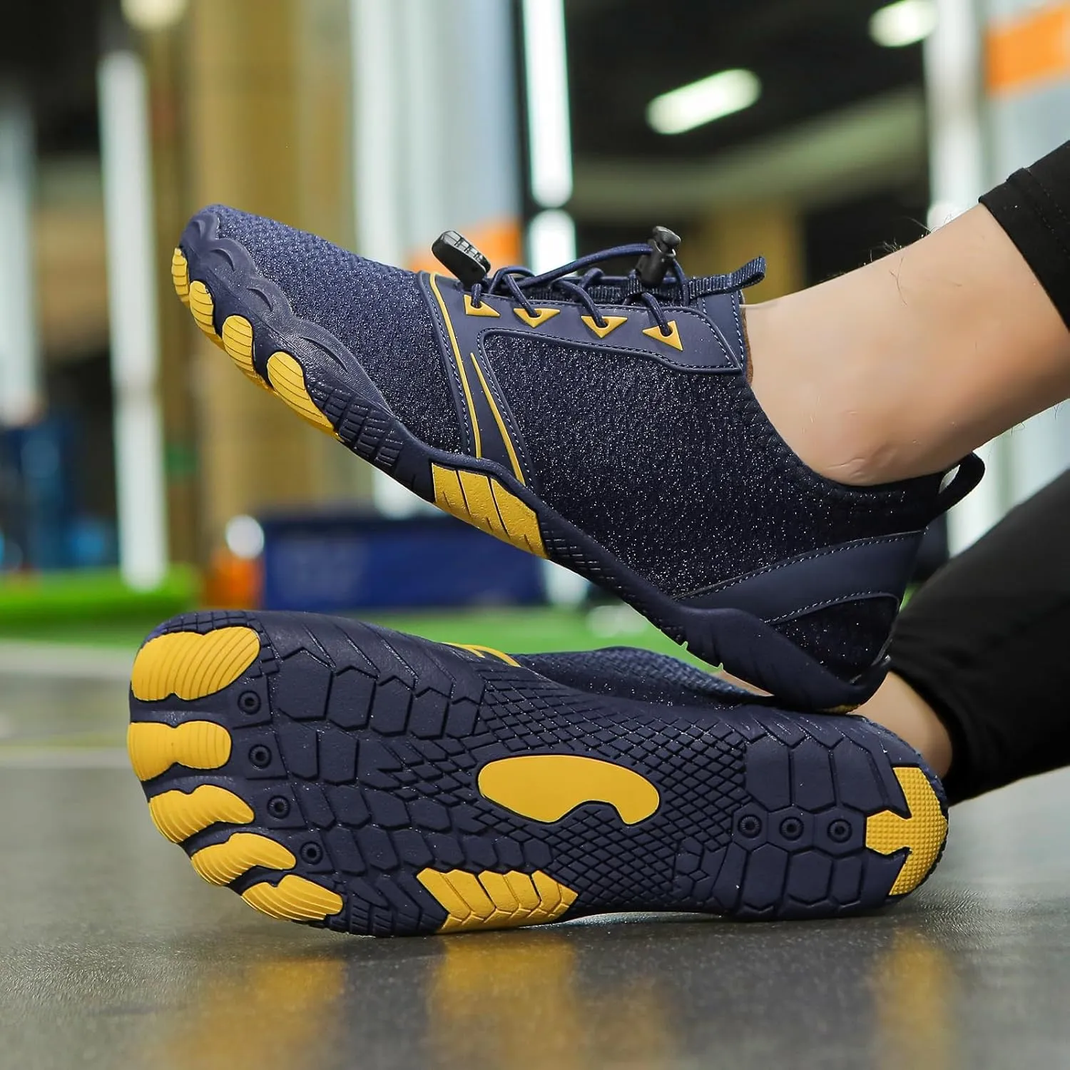Hike Barefoot Shoes Womens Men,Athletic Hiking Footwear Barefoot,Non-Slip Athletic Barefoot Shoes Wide Toe Box Toe Water Shoes Quick Dry Zero Drop Trail Running Shoes