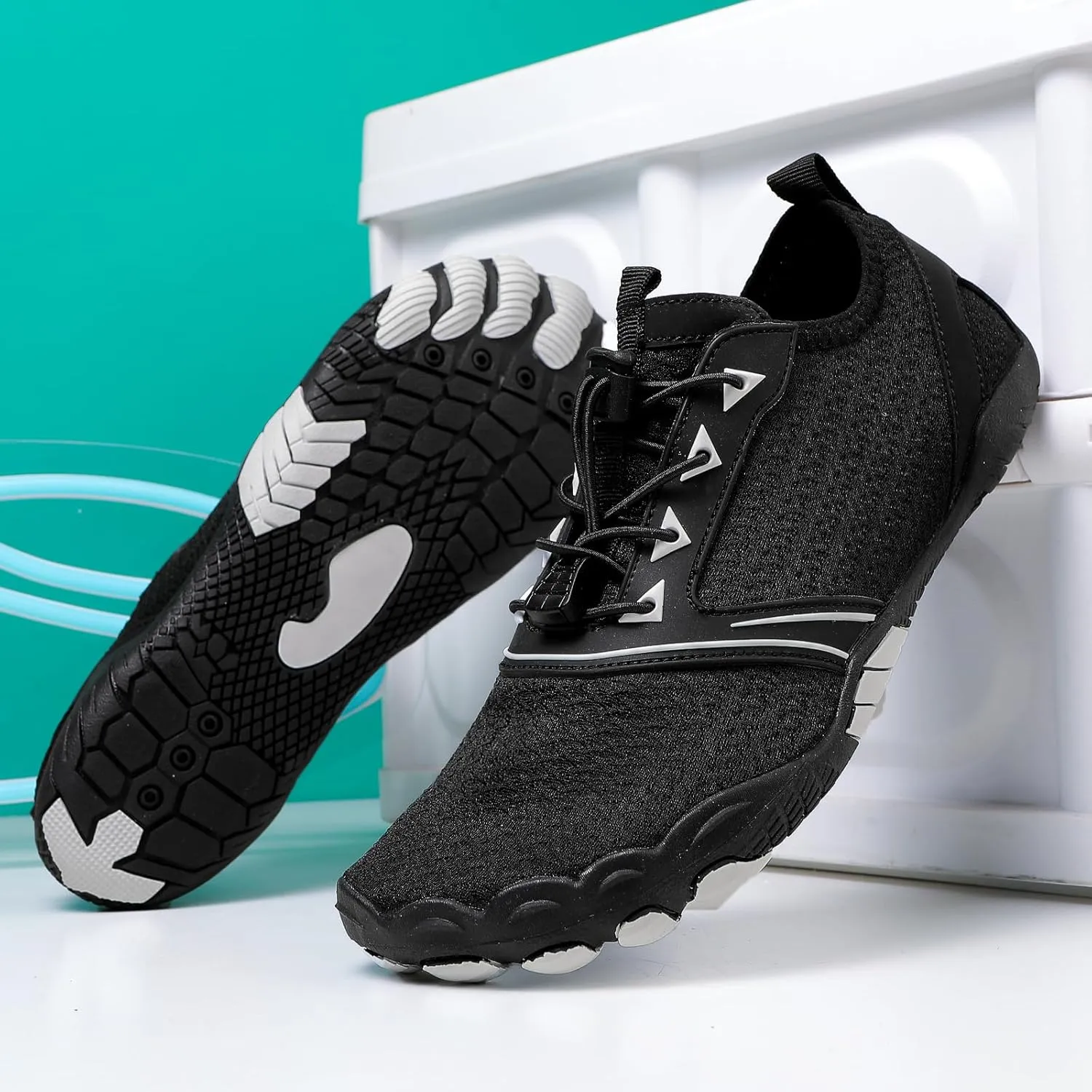 Hike Barefoot Shoes Womens Men,Athletic Hiking Footwear Barefoot,Non-Slip Athletic Barefoot Shoes Wide Toe Box Toe Water Shoes Quick Dry Zero Drop Trail Running Shoes