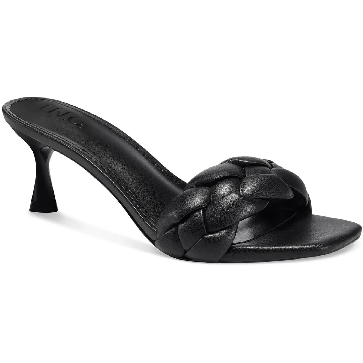 INC Womens Parker Faux Leather Braided Dress Sandals