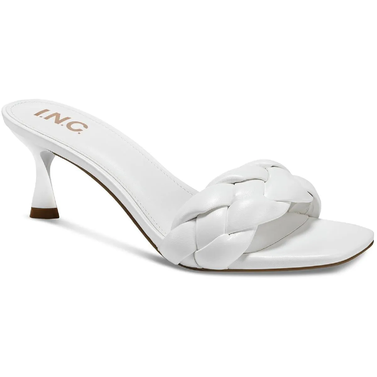 INC Womens Parker Faux Leather Braided Dress Sandals