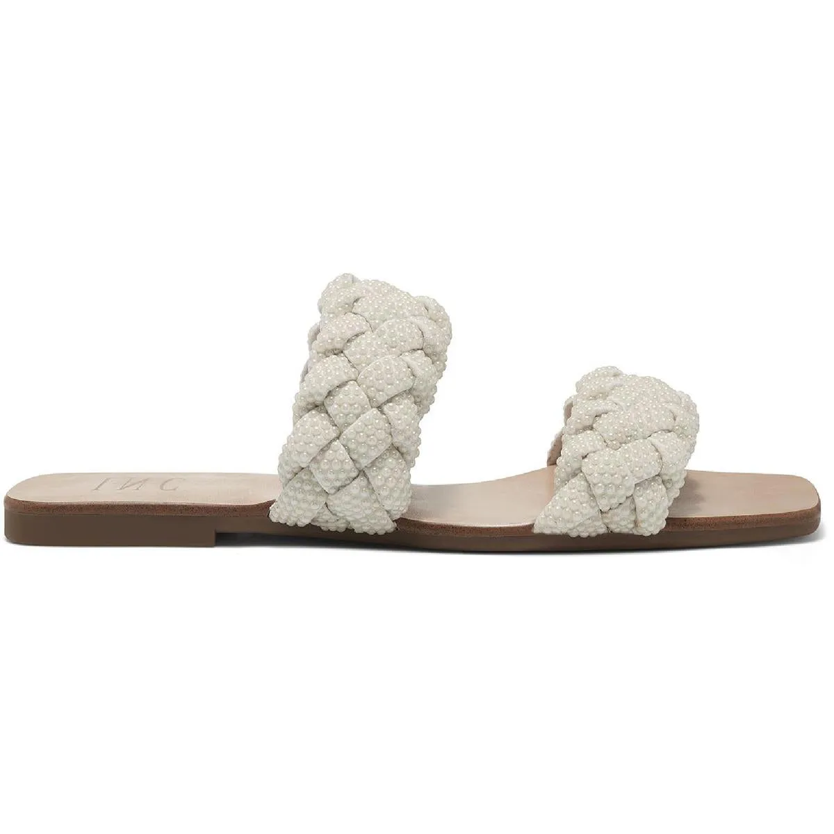 INC Womens Petria 2 Faux Leather Slip On Flat Sandals