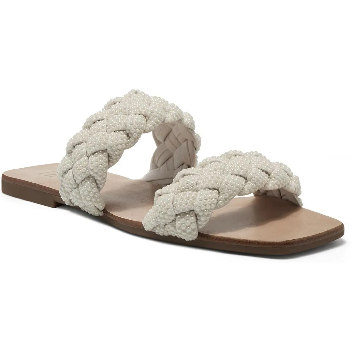 INC Womens Petria 2 Faux Leather Slip On Flat Sandals
