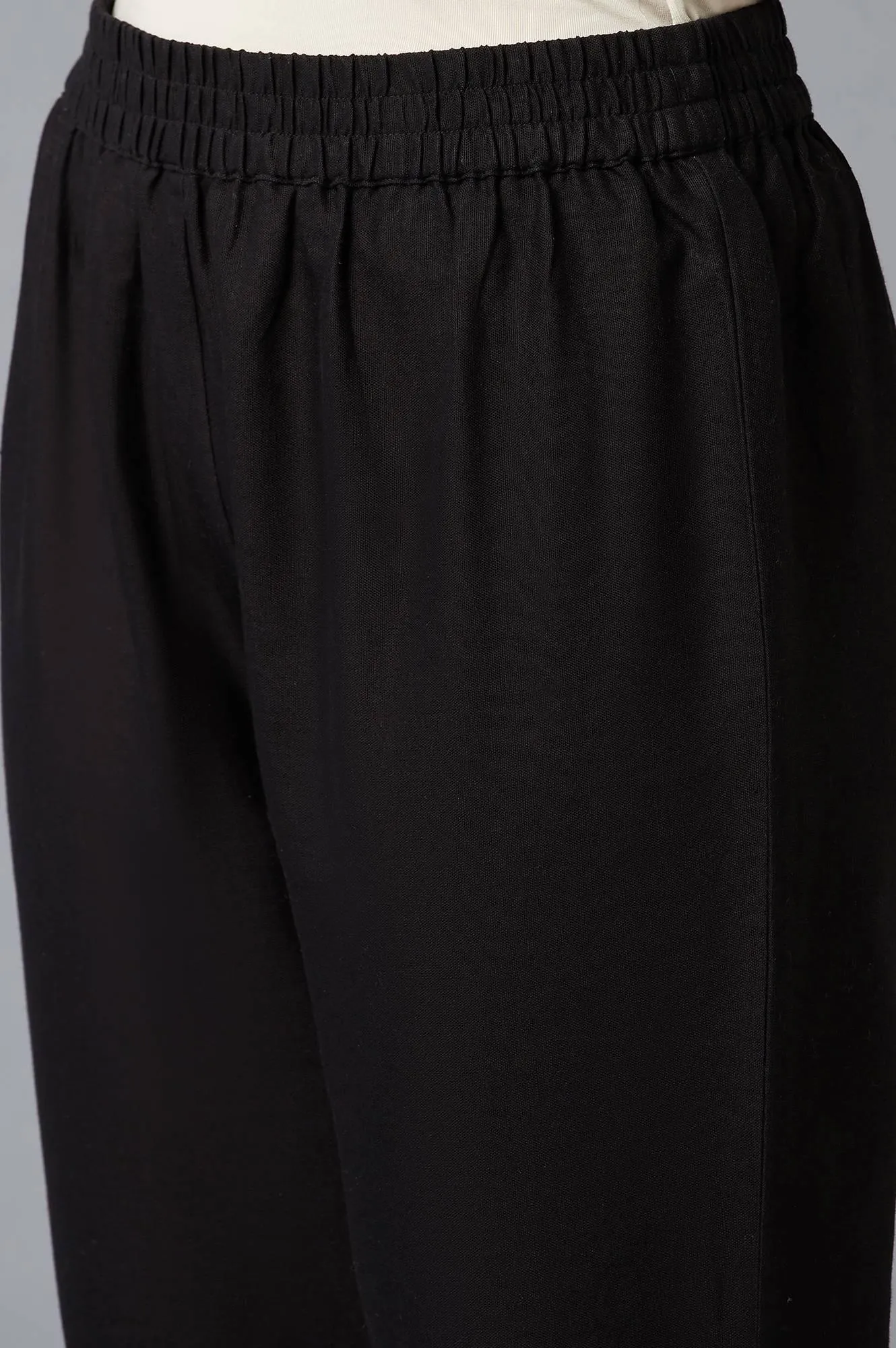 Jet Black Stripe Jacket With Sleeveless kurta And Straight Pants