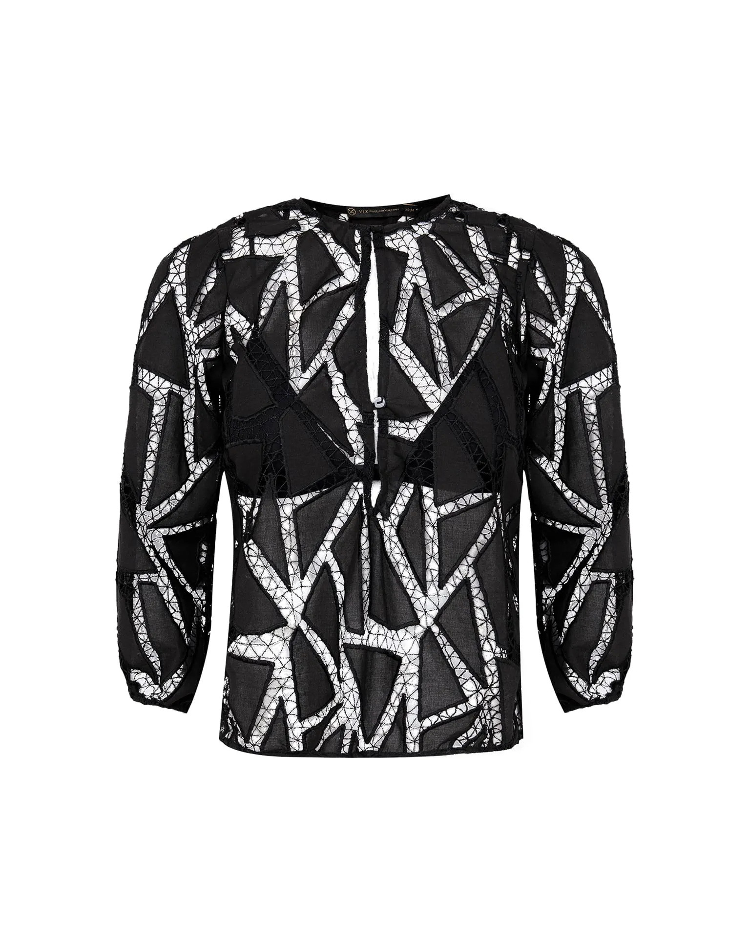 Julieta Long Sleeve Blouse - Black