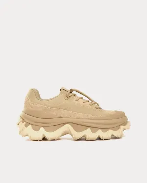 Lace-Up Beige Low Top Sneakers